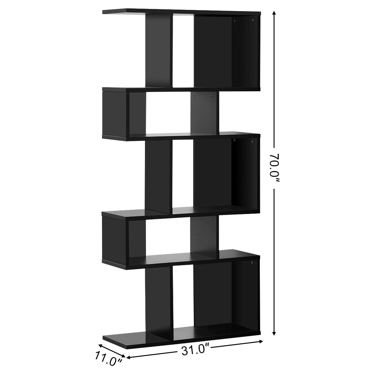 5 Cubes Ladder Shelf Corner Bookshelf Display Rack Bookcase-Black Kids Crystal