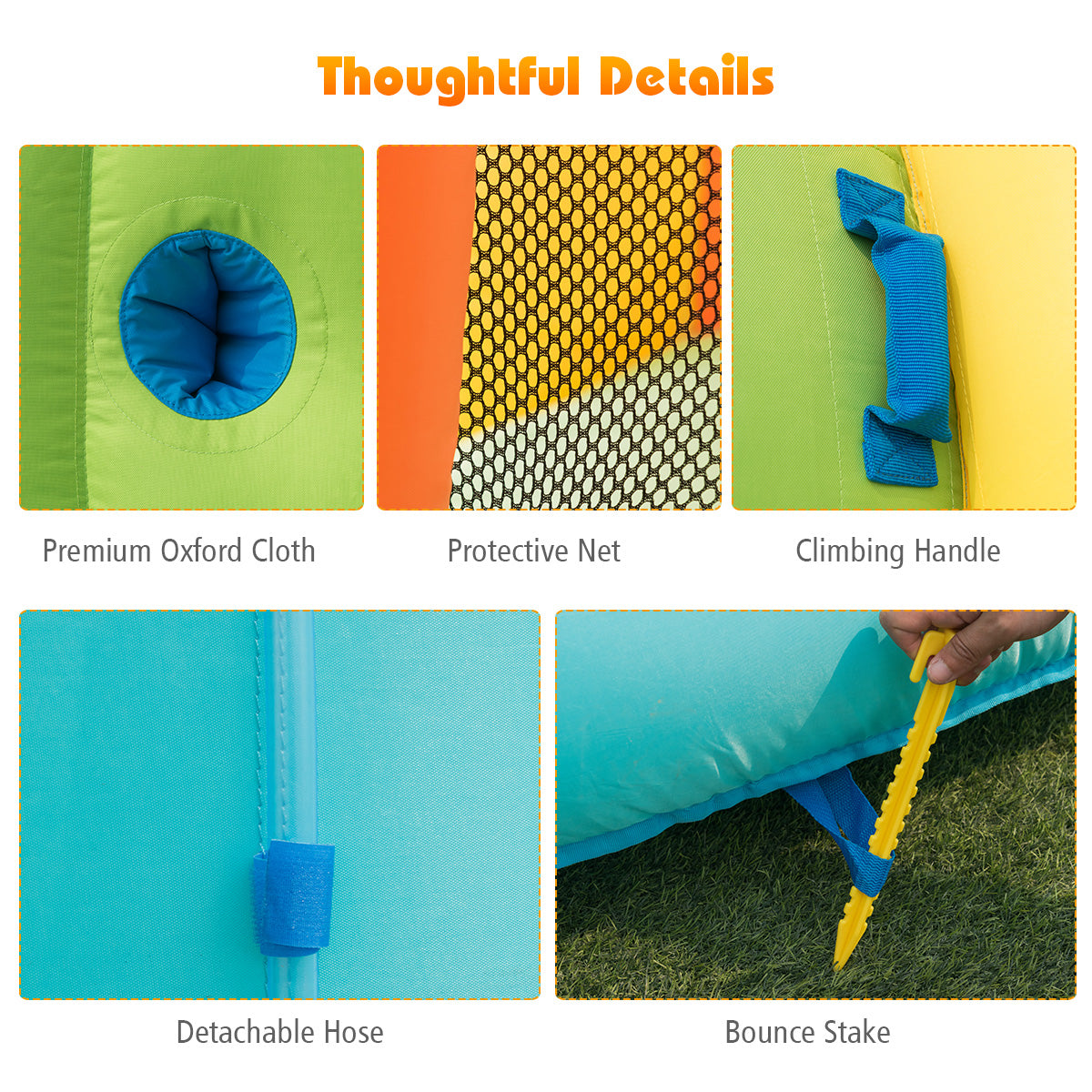 Inflatable Water Slide Kids Bounce House with 680W Blower