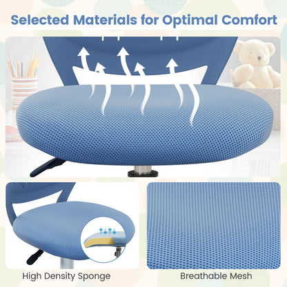 Ergonomic Children Study Chair with Adjustable Height-Blue