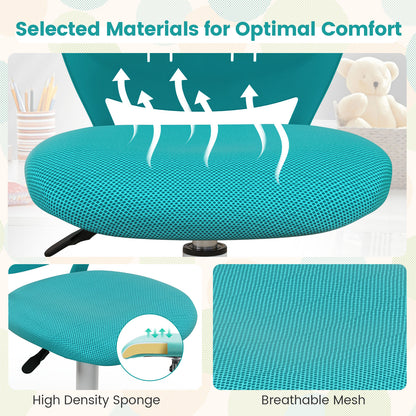Ergonomic Children Study Chair with Adjustable Height-Turquoise