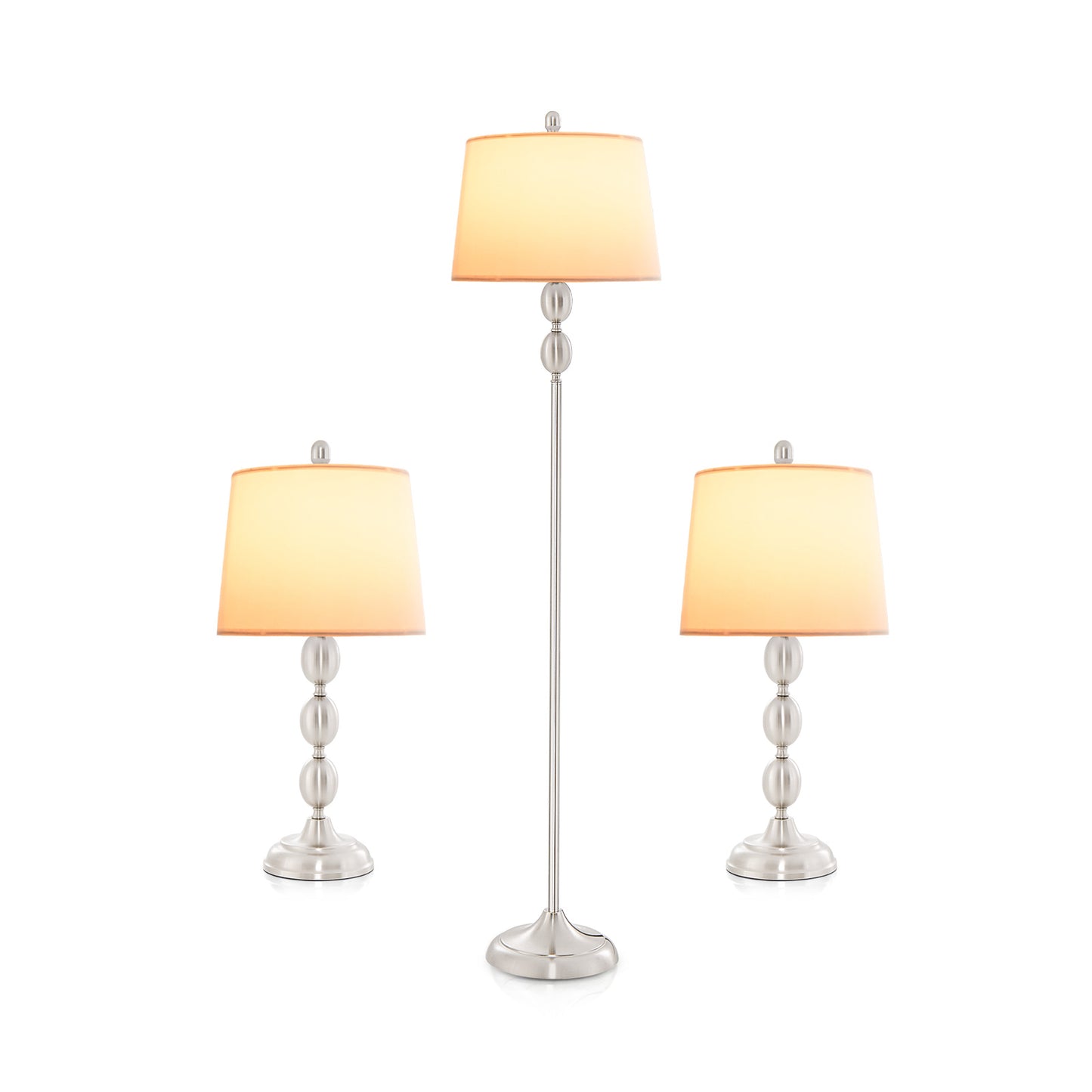 3-Piece Table and Floor Lamp Set Kids Crystal