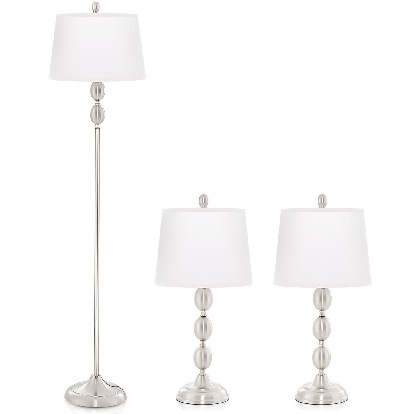 3-Piece Table and Floor Lamp Set Kids Crystal