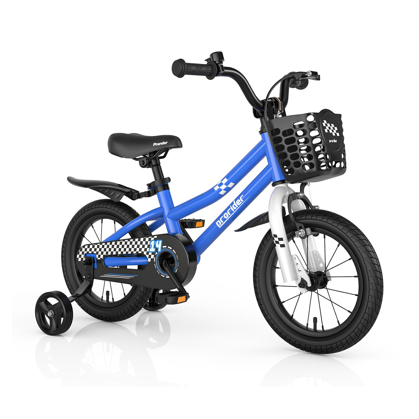 14 Inch Kids Bike with 2 Training Wheels for 3-5 Years Old-Navy Kids Crystal