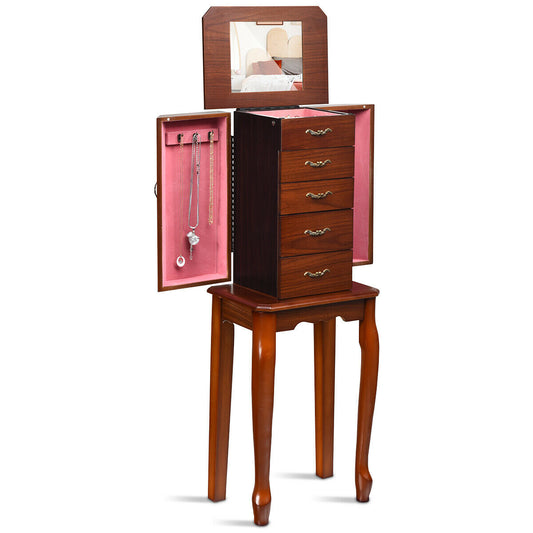 Large Storage Capacity Jewelry Cabinet with 5 Drawers Kids Crystal