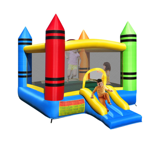 Kids Inflatable Bounce House with Slide and Ocean Balls Not Included Blower Kids Crystal
