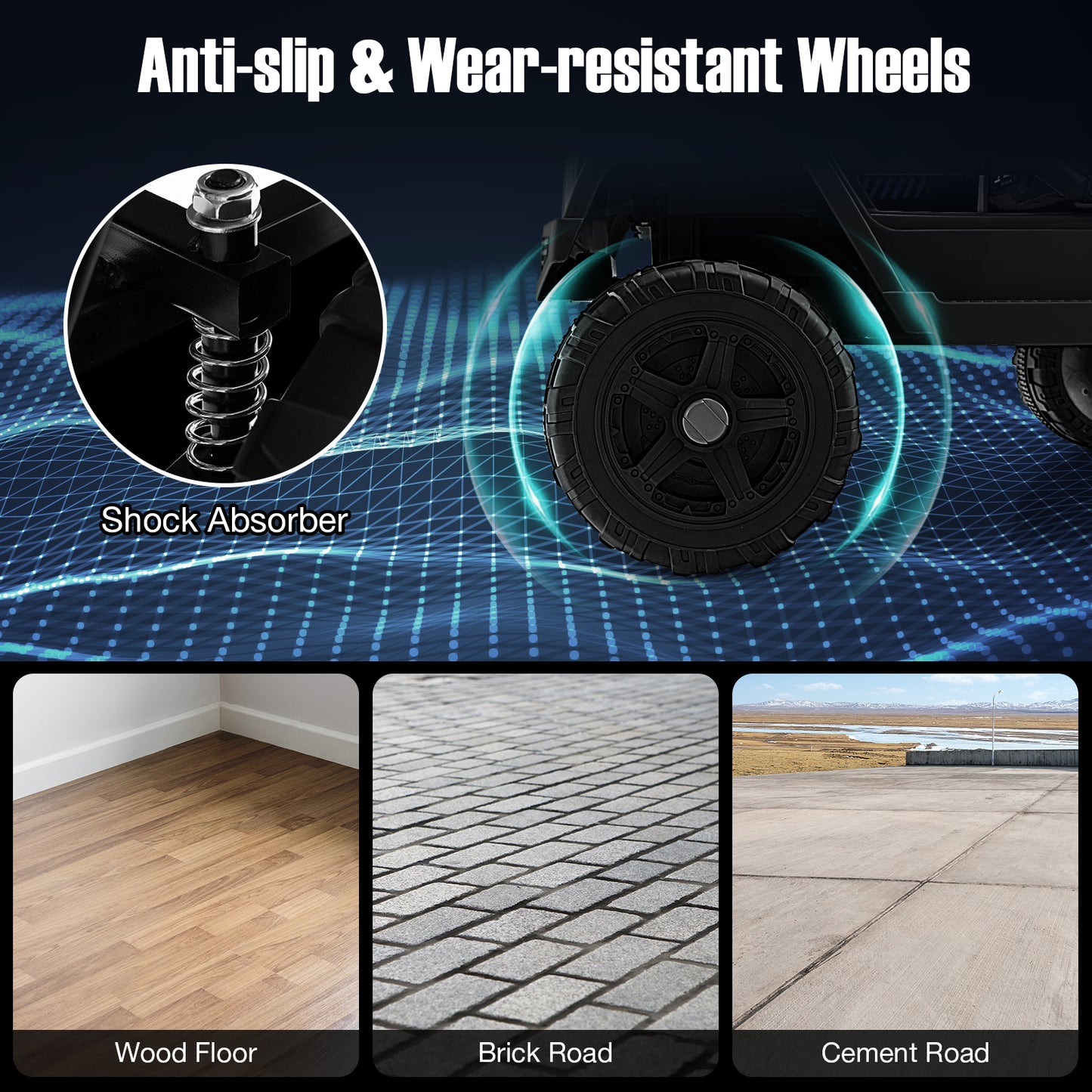 12V Kids Ride On Truck with Remote Control and Headlights-Black Kids Crystal