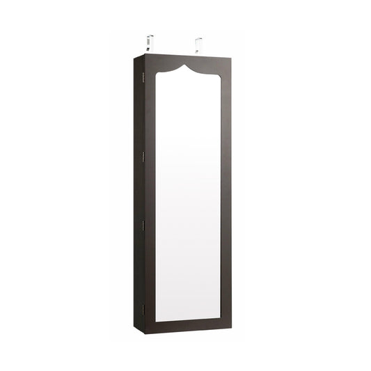 5 LEDs Lockable Mirror Jewelry Cabinet Armoire with 6 Drawers-Coffee Kids Crystal