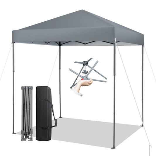 6.6 x 6.6 Feet Outdoor Pop-up Canopy Tent with UPF 50+ Sun Protection-Gray Kids Crystal