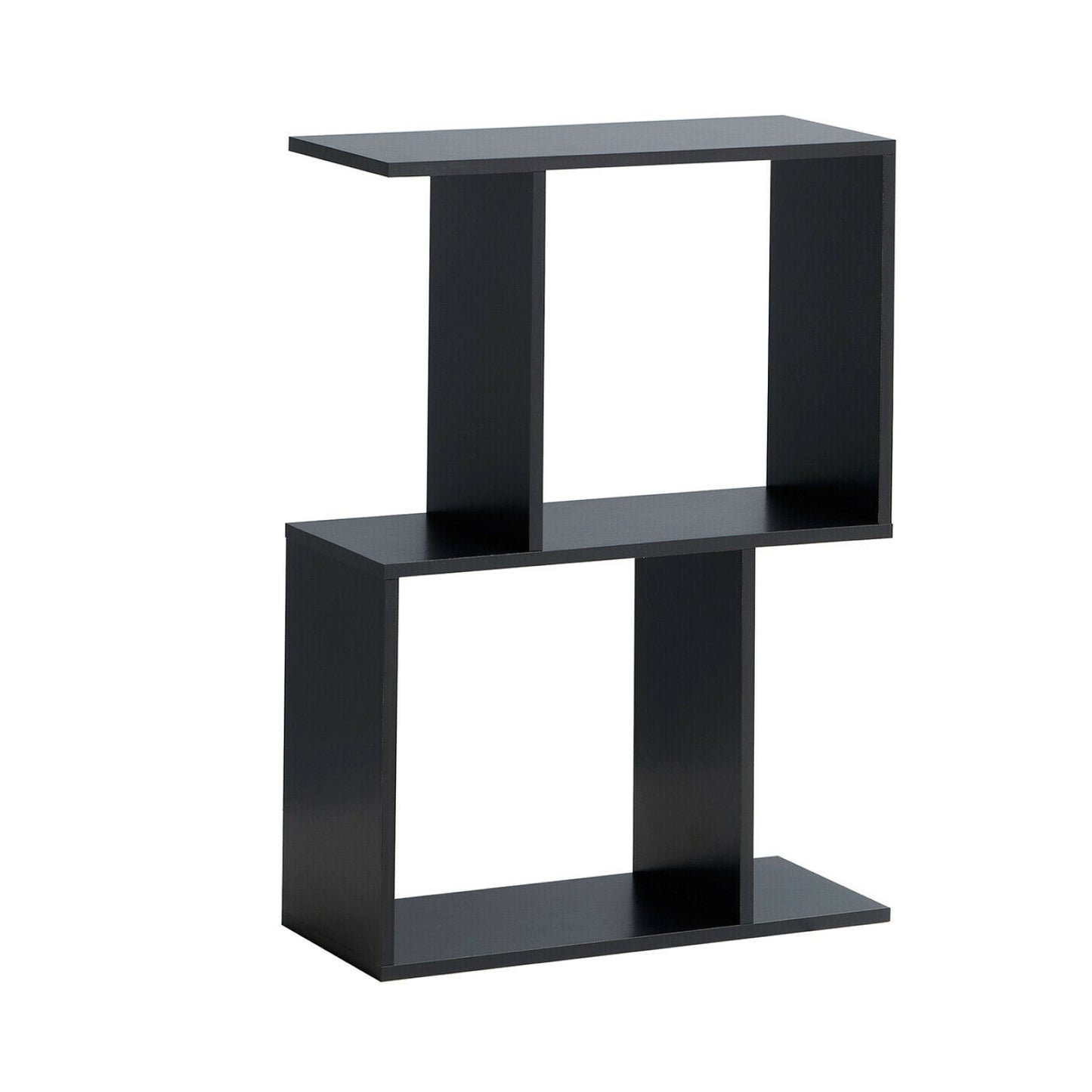2/3/4 Tiers Wooden S-Shaped Bookcase for Living Room Bedroom Office-2-Tier Kids Crystal