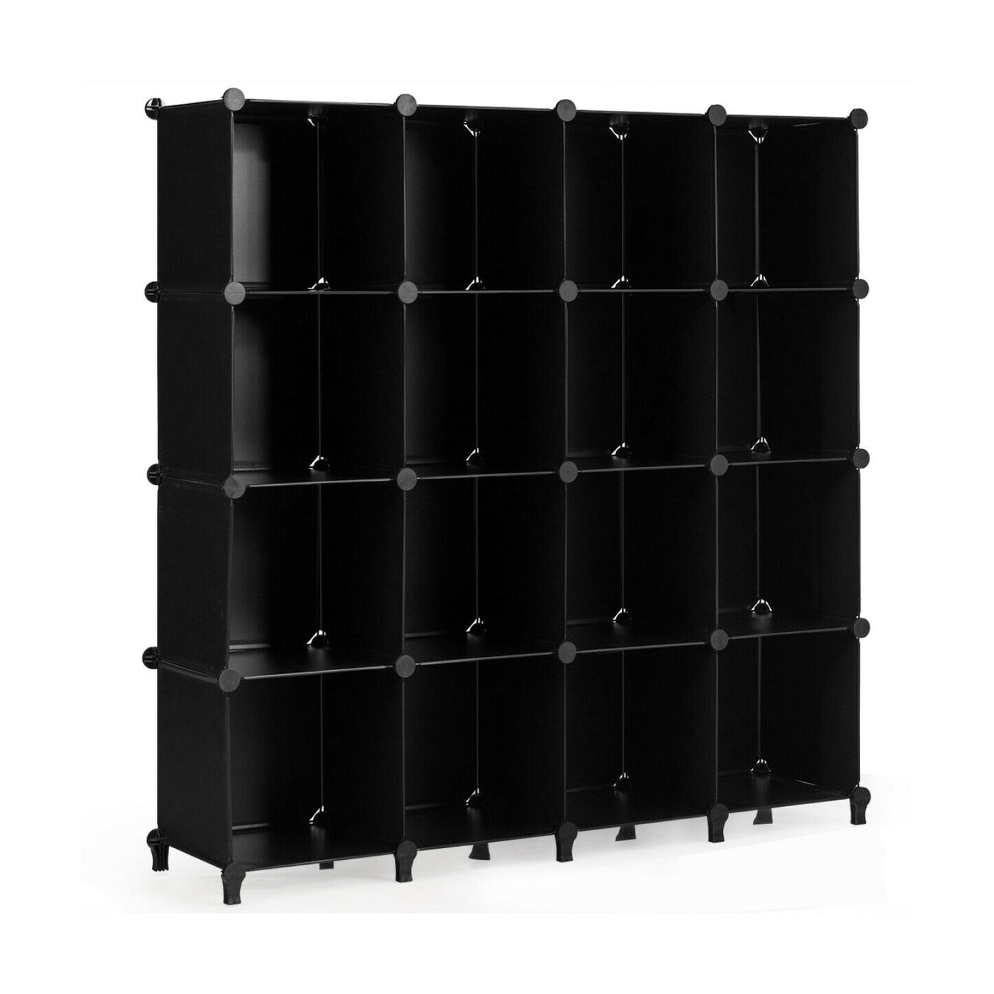 16 Plastic Cube Storage Organizer-Black Kids Crystal