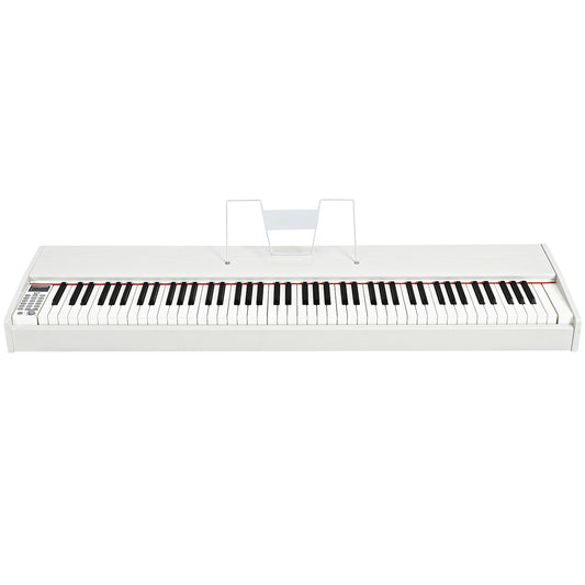 88-Key Full Size Digital Piano Weighted Keyboard with Sustain Pedal-White Kids Crystal
