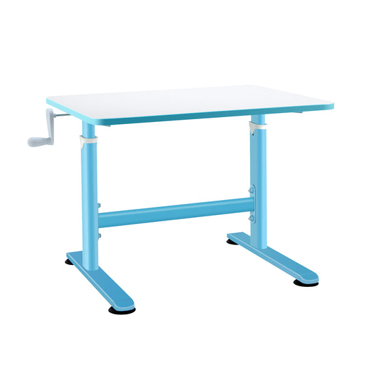 32 x 24 Inch Height Adjustable Desk with Hand Crank Adjusting for Kids-Blue Kids Crystal