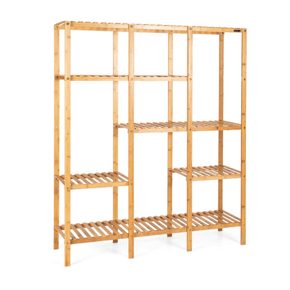 5-Tier Multifunctional Bamboo Shelf Storage Organizer Rack