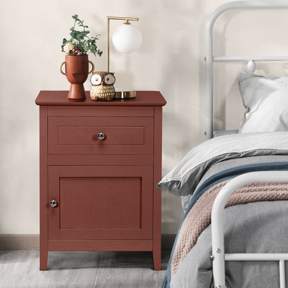 2-Tier Accent Table with Spacious Tabletop-Walnut