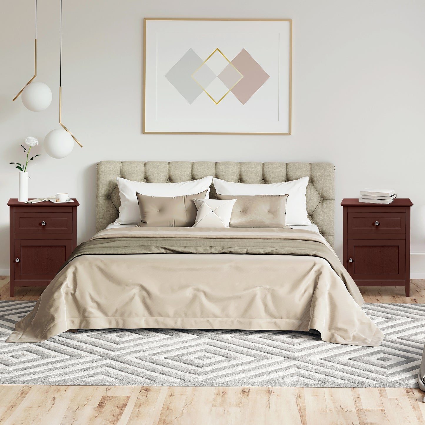 2-Tier Accent Table with Spacious Tabletop-Dark Brown Kids Crystal