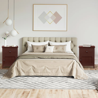 2-Tier Accent Table with Spacious Tabletop-Dark Brown