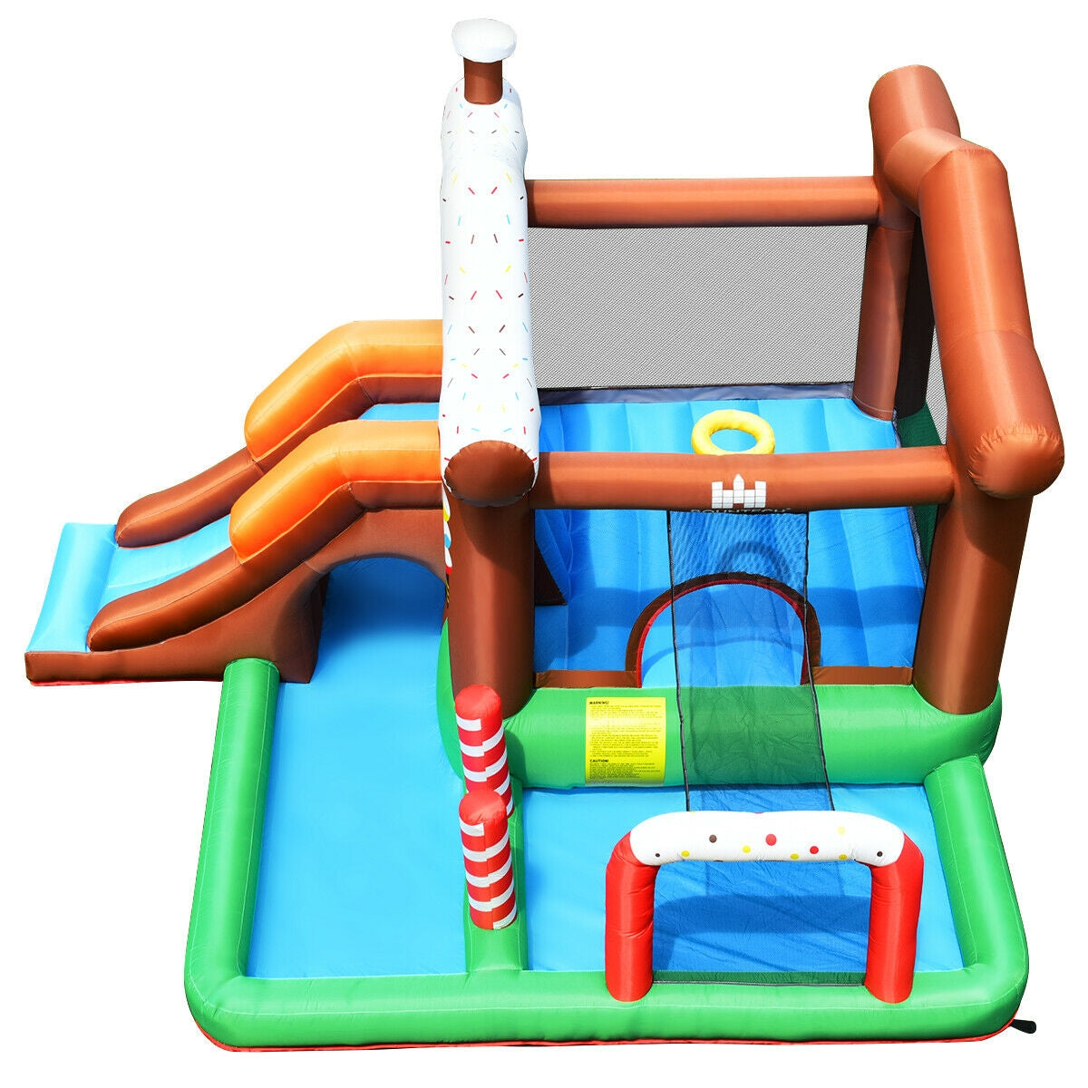 Kids Inflatable Bounce House Jumping Castle Slide Climber Bouncer Without Blower Kids Crystal