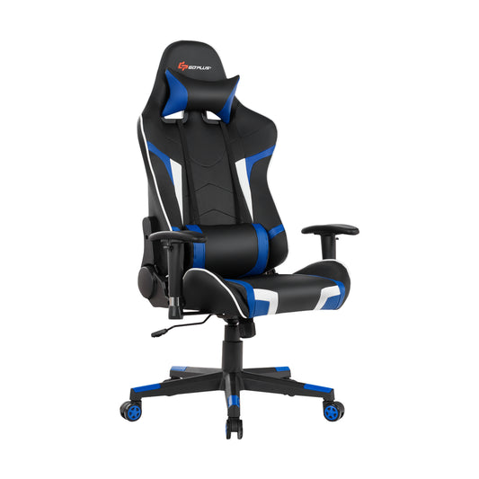 Reclining Swivel Massage Gaming Chair with Lumbar Support-Blue Kids Crystal