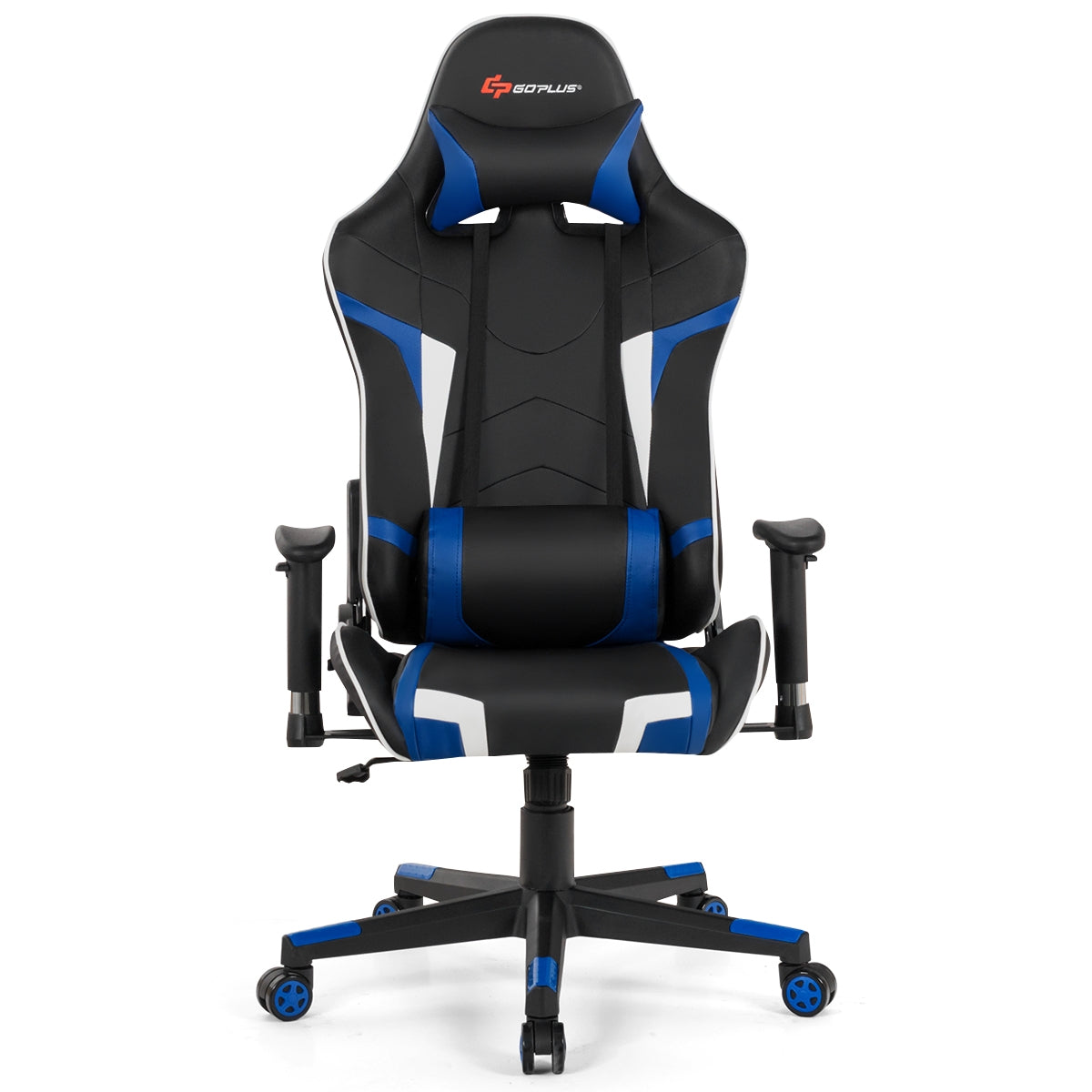 Reclining Swivel Massage Gaming Chair with Lumbar Support-Blue Kids Crystal
