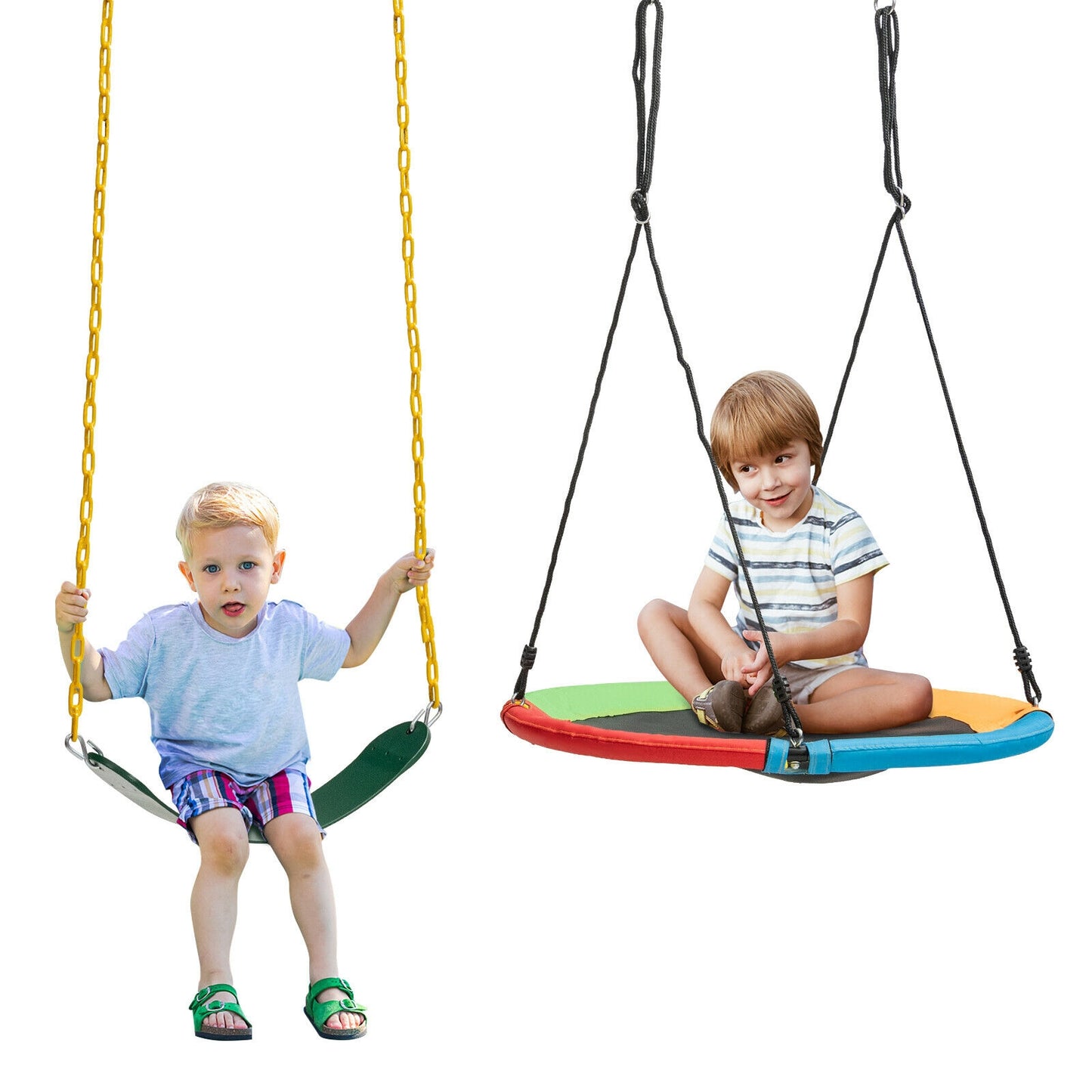 2-Pack Swing Set Swing Seat Replacement and Saucer Tree Swing (Without Stand) Kids Crystal