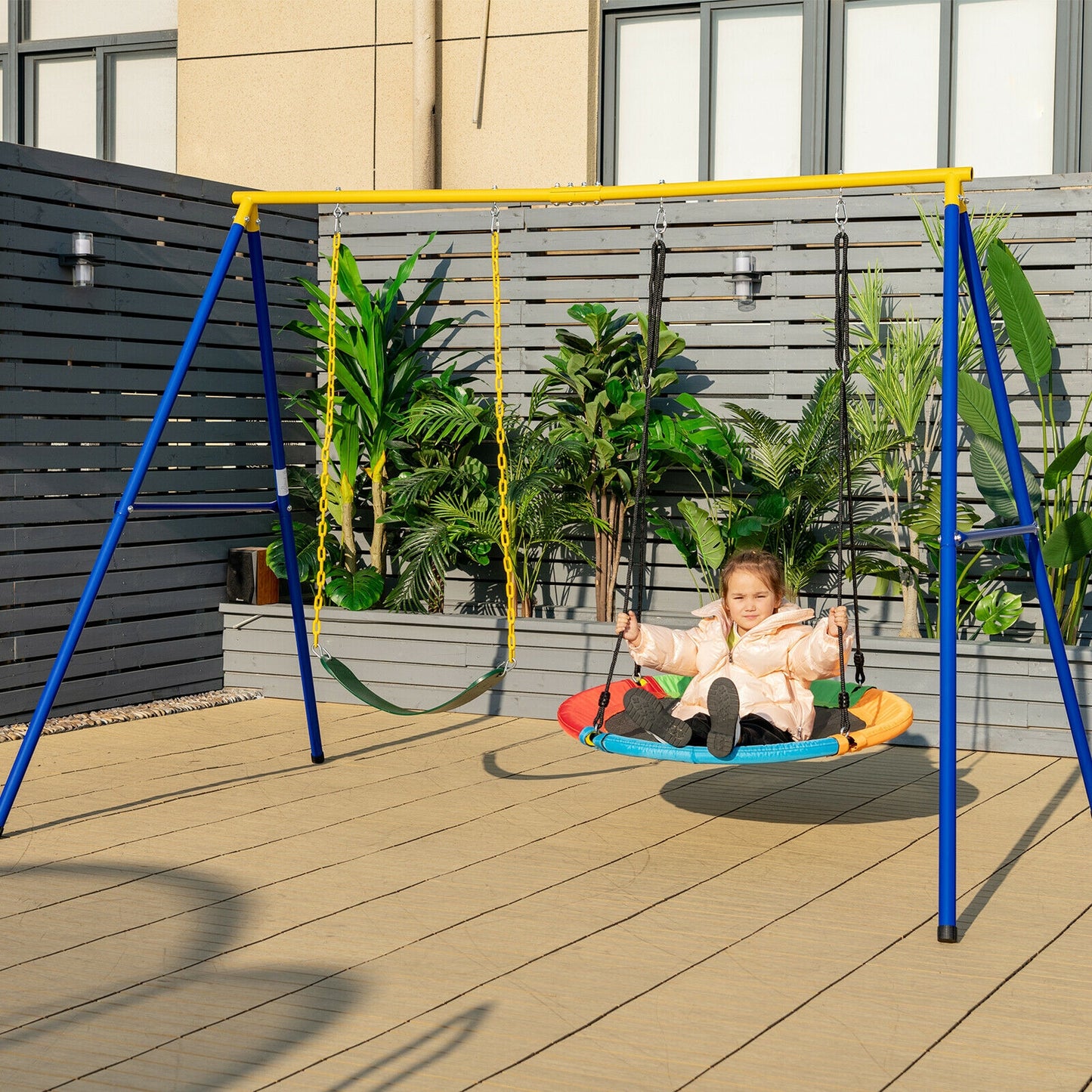 2-Pack Swing Set Swing Seat Replacement and Saucer Tree Swing (Without Stand) Kids Crystal