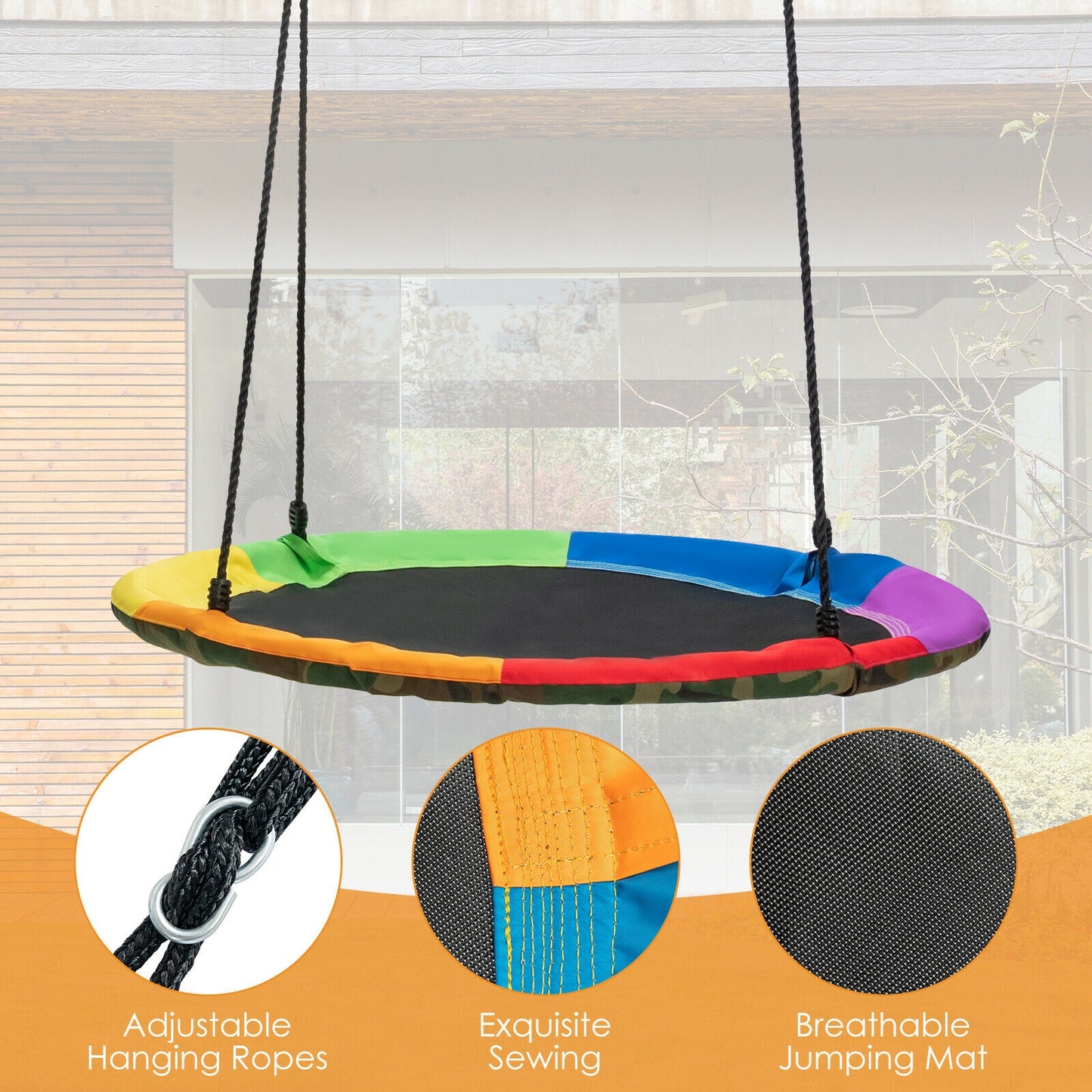 2-Pack Swing Set Swing Seat Replacement and Saucer Tree Swing (Without Stand) Kids Crystal