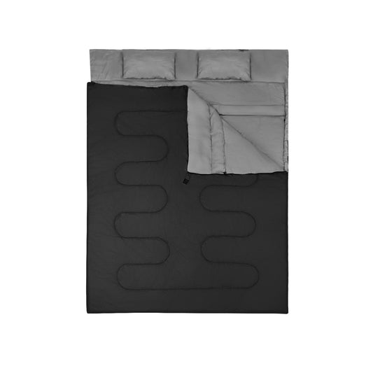 2 Person Waterproof Sleeping Bag with 2 Pillows-Black Kids Crystal
