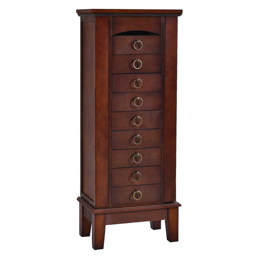 Large Capacity Jewelry Storage Cabinet with 9 Drawers Kids Crystal
