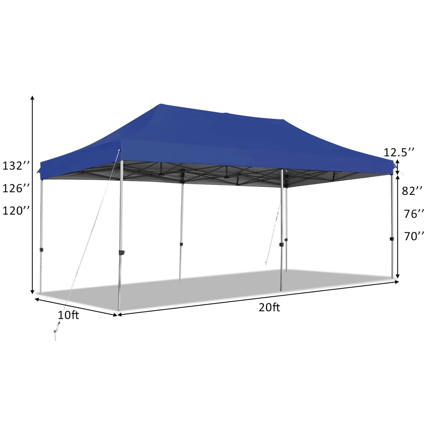 10 x 20 Feet Adjustable Folding Heavy Duty Sun Shelter with Carrying Bag-Blue Kids Crystal