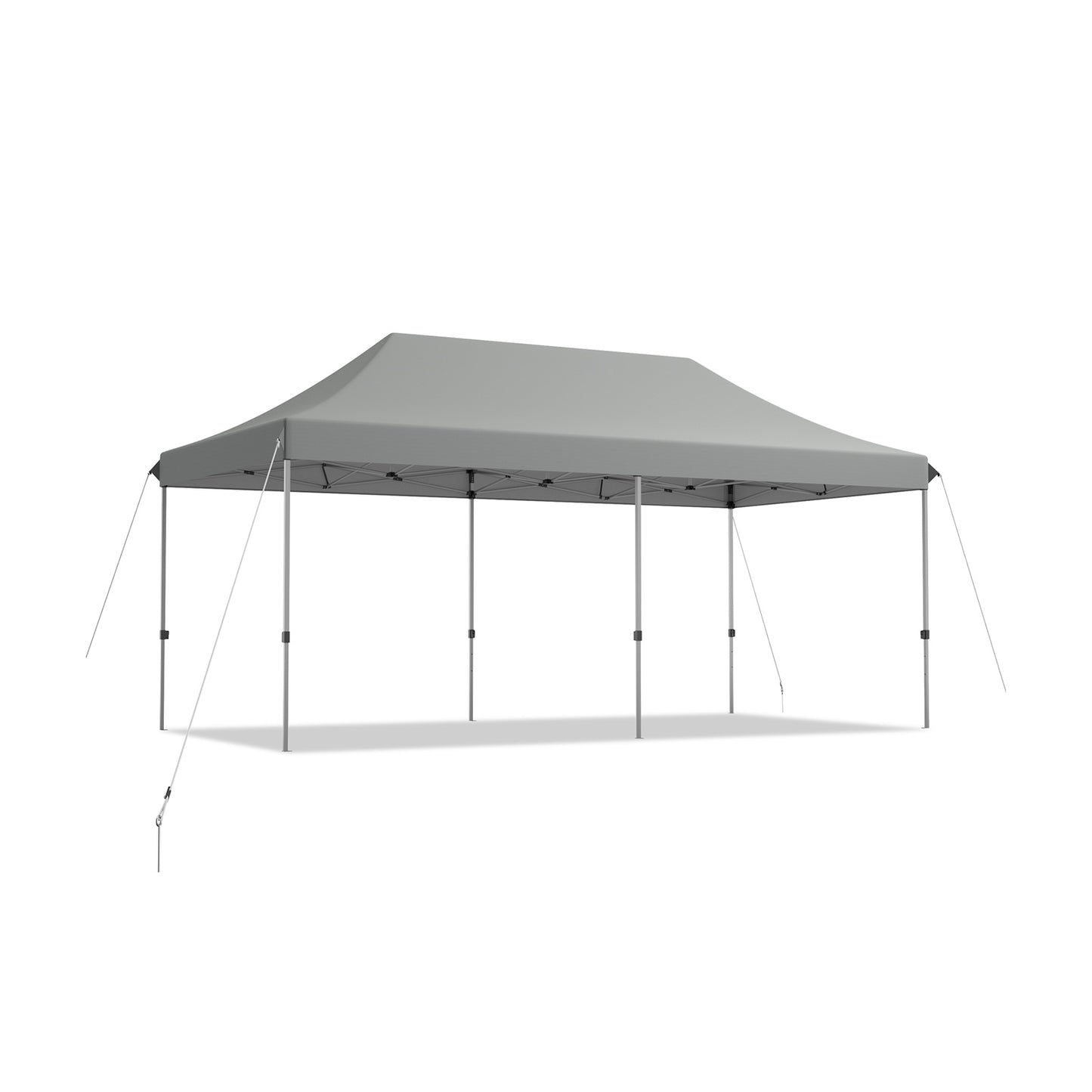 10 x 20 Feet Adjustable Folding Heavy Duty Sun Shelter with Carrying Bag-Gray Kids Crystal