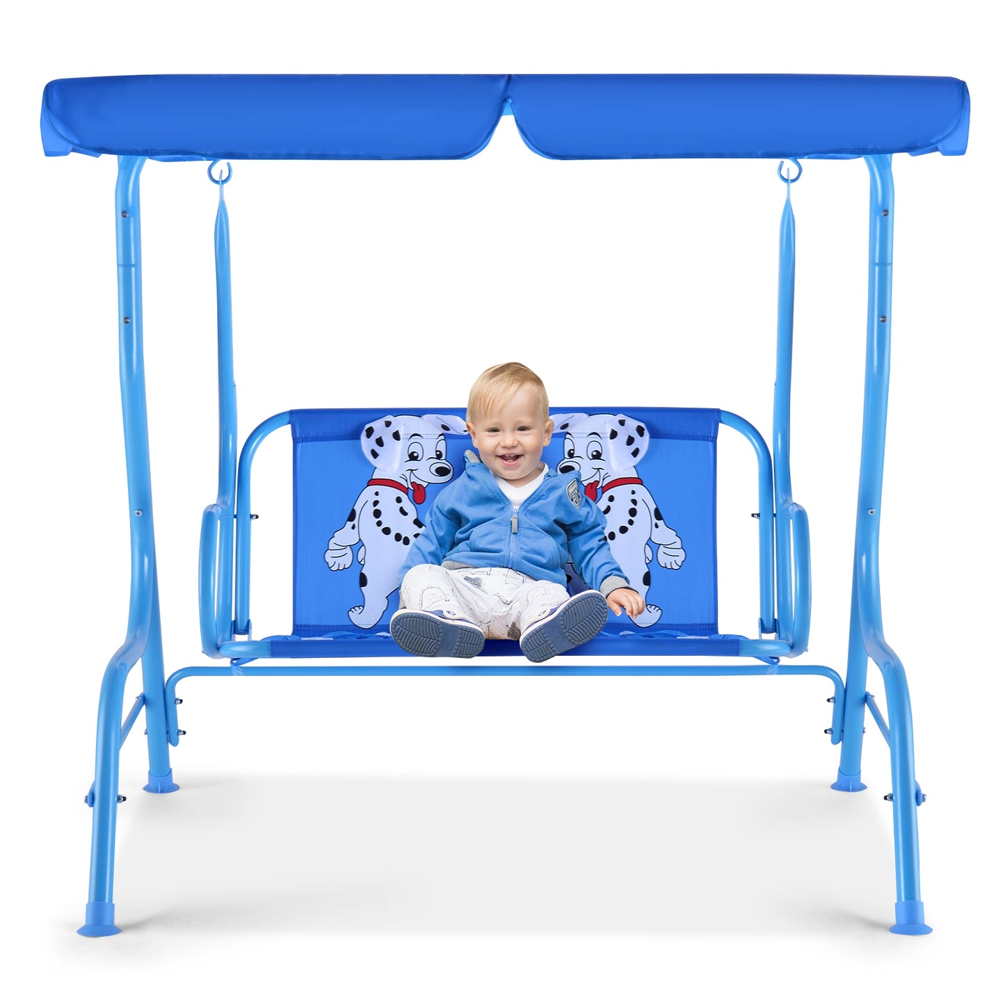 Outdoor Kids Patio Swing Bench with Canopy 2 Seats Kids Crystal