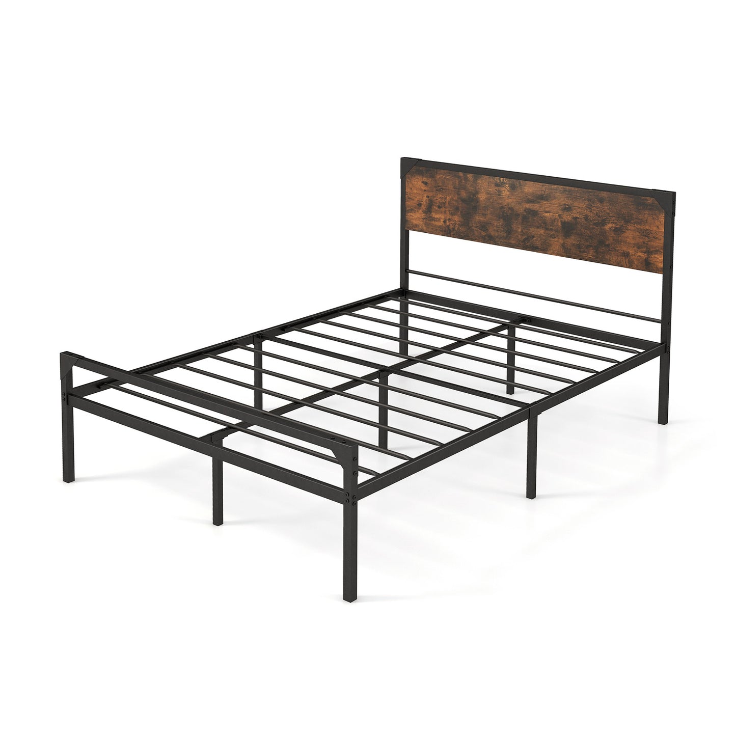 Platform Full/Queen Bed with Rustic Headboard and Footboard-Full Size Kids Crystal
