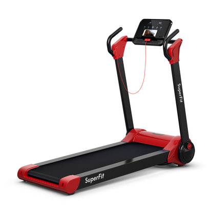 2.25 HP Electric Motorized Folding Running Treadmill Machine with LED Display and APP Control-Red