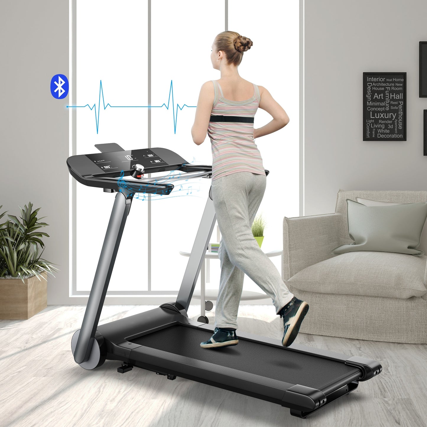 Italian Designed Folding Treadmill for Home Kids Crystal