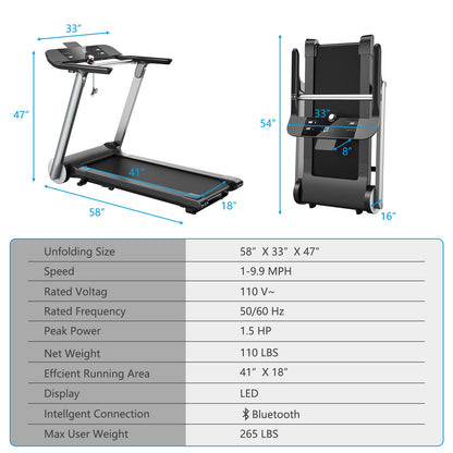 Italian Designed Folding Treadmill for Home