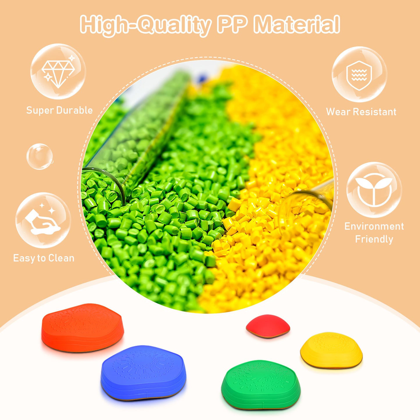 5 Pieces Kids Balance Stepping Stones Kids Crystal