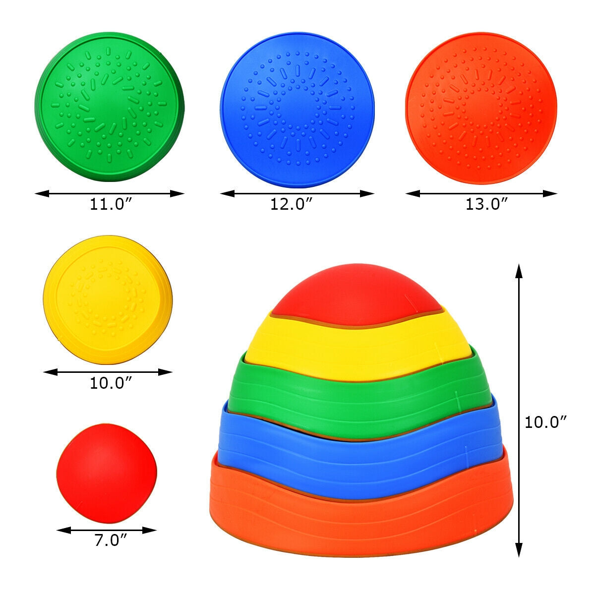 5 Pieces Kids Balance Stepping Stones Kids Crystal