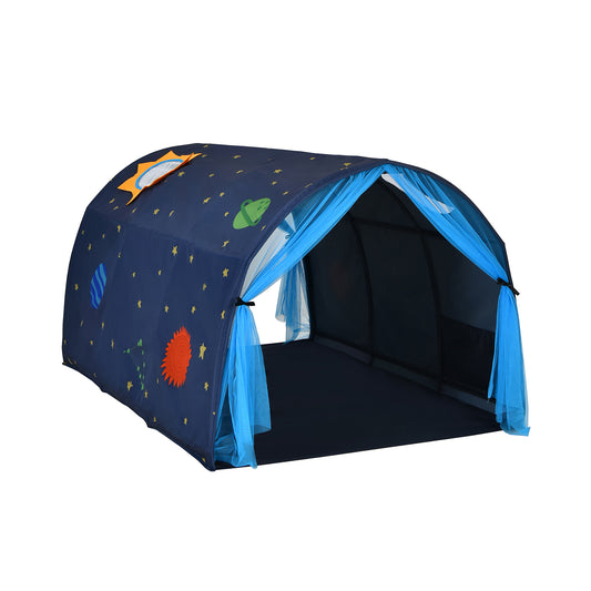 Kids Galaxy Starry Sky Dream Portable Play Tent with Double Net Curtain-Blue Kids Crystal