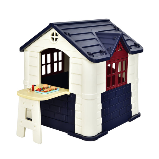 Kid’s Playhouse Pretend Toy House For Boys and Girls 7 Pieces Toy Set-Blue Kids Crystal
