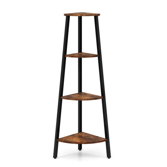 4-Tier Industrial Corner Ladder Shelf Display Rack for Home Office Kids Crystal