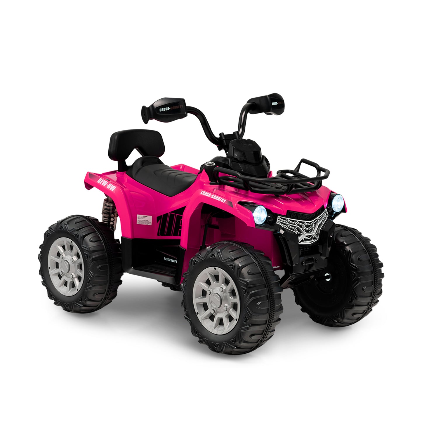 12V Kids Ride On ATV 4 Wheeler with MP3 and Headlights-Pink Kids Crystal