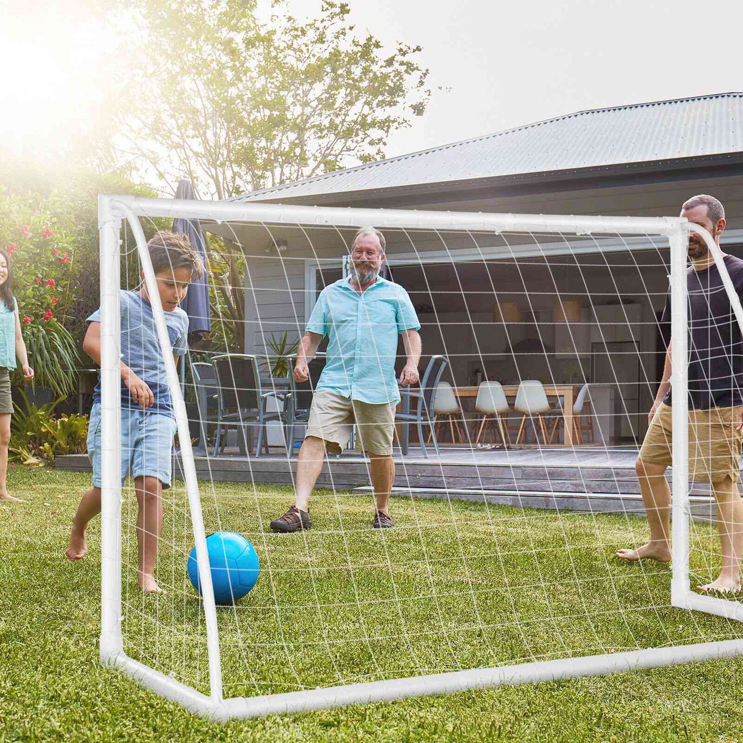 6 x 4 Feet Soccer Goal with Strong UPVC Frame Kids Crystal
