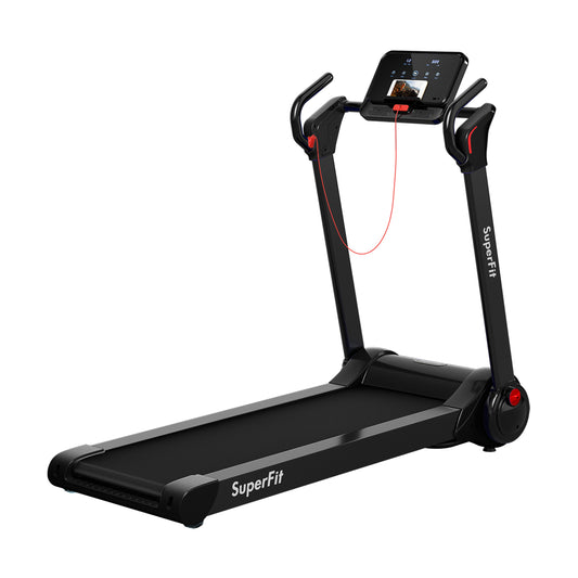 2.25 HP Electric Motorized Folding Running Treadmill Machine with LED Display and APP Control-Black Kids Crystal