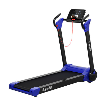 2.25 HP Electric Motorized Folding Running Treadmill Machine with LED Display and APP Control-Navy