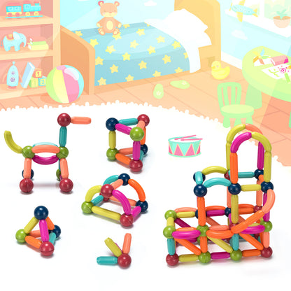 88 Pieces Magnetic Balls and Rods Set Building Blocks Set For Kids over 3 Years