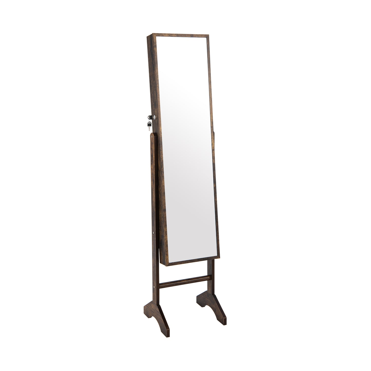 Standing Jewelry Cabinet Jewelry Armoire Cabinet with Full-Brown Kids Crystal