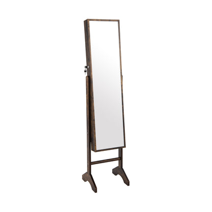 Standing Jewelry Cabinet Jewelry Armoire Cabinet with Full-Brown