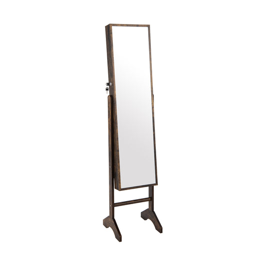 Standing Jewelry Cabinet Jewelry Armoire Cabinet with Full-Brown Kids Crystal