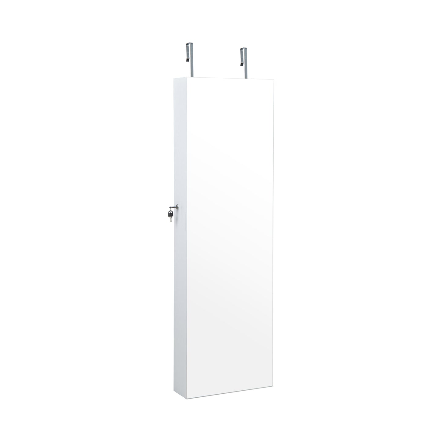 Wall Mounted Jewelry Cabinet with 3-Color Lights-White Kids Crystal