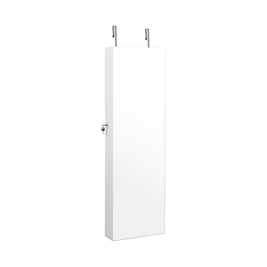 Wall Mounted Jewelry Cabinet with 3-Color Lights-White Kids Crystal